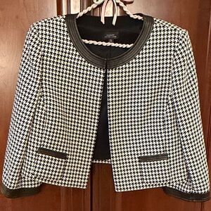 14W Women’s Houndstooth Open-Front Jacket - Black & White